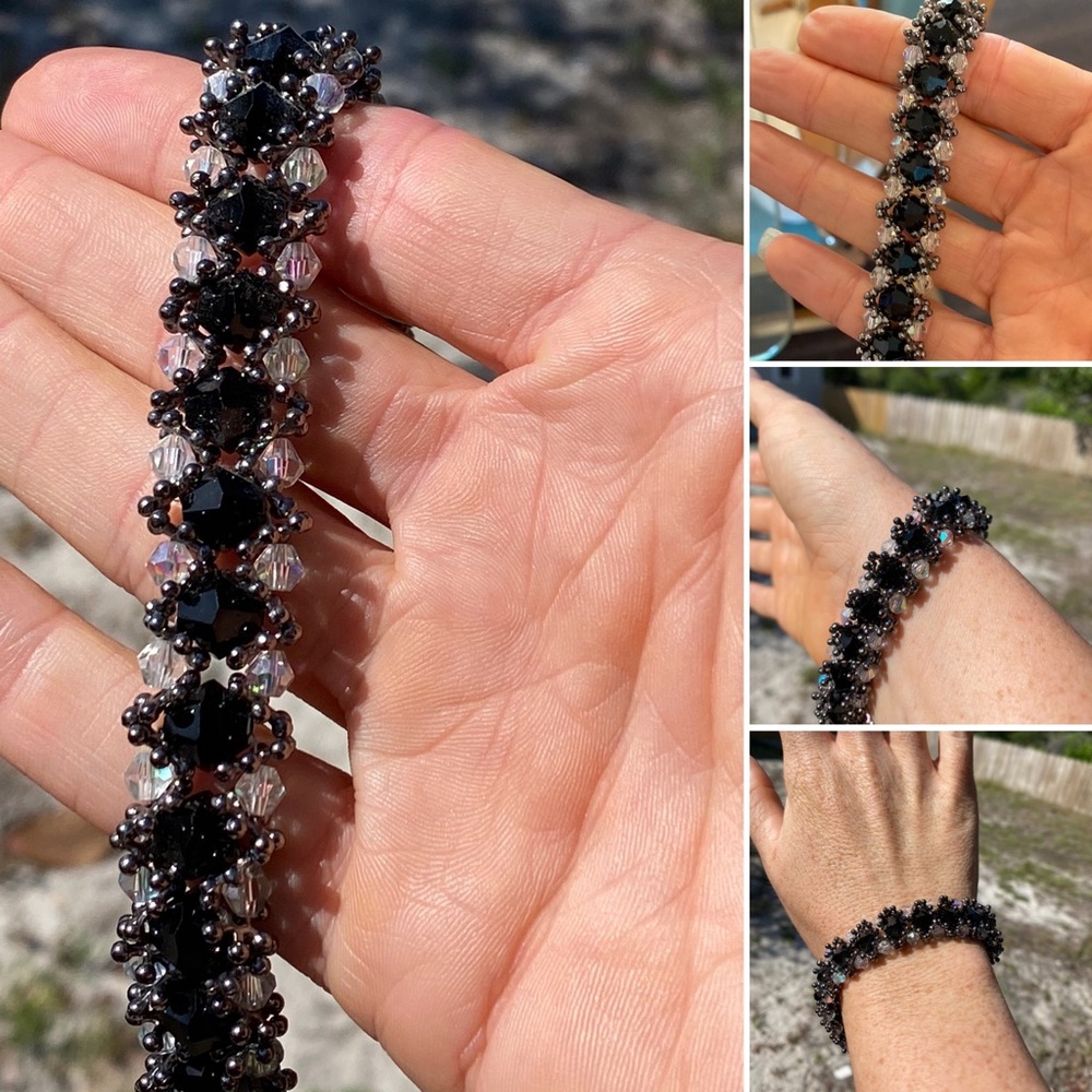 Black & Clear Beaded Bracelet